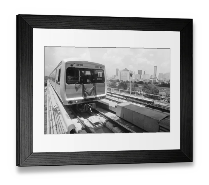 Framed Print : Train Approaching Station