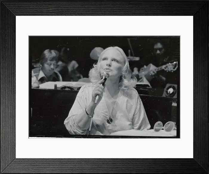 Framed Print : Peggy Lee Singing into Microphone Framed Print : Peggy Lee Singing into Microphone
