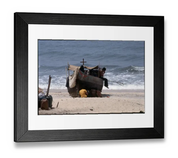 Framed Print : Refugees Aboard Beached Boat Of Vietnam Framed Print : Refugees Aboard Beached Boat Of Vietnam