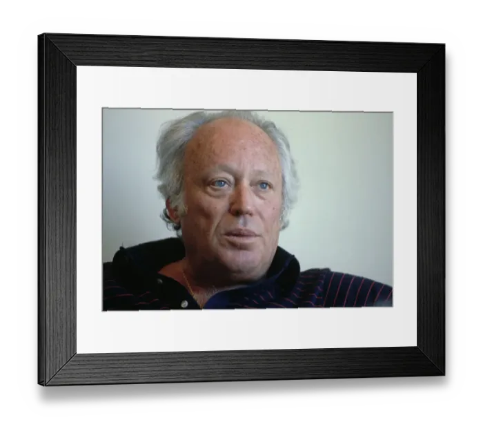 Framed Print : Leon Uris. American author Leon Uris (1924 - 2003) pictured during an interview in Denver
