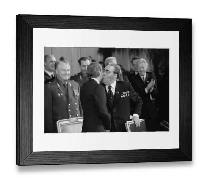 Framed Print : President Brezhnev Kissing Jimmy Carter Framed Print : President Brezhnev Kissing Jimmy Carter