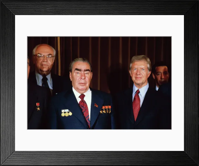 Framed Print : President Carter with Leonid Brezhnev Framed Print : President Carter with Leonid Brezhnev