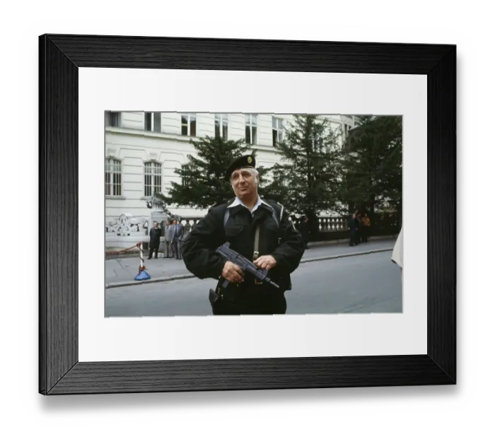 Framed Print : Guard Outside US Embassy In Vienna Framed Print : Guard Outside US Embassy In Vienna