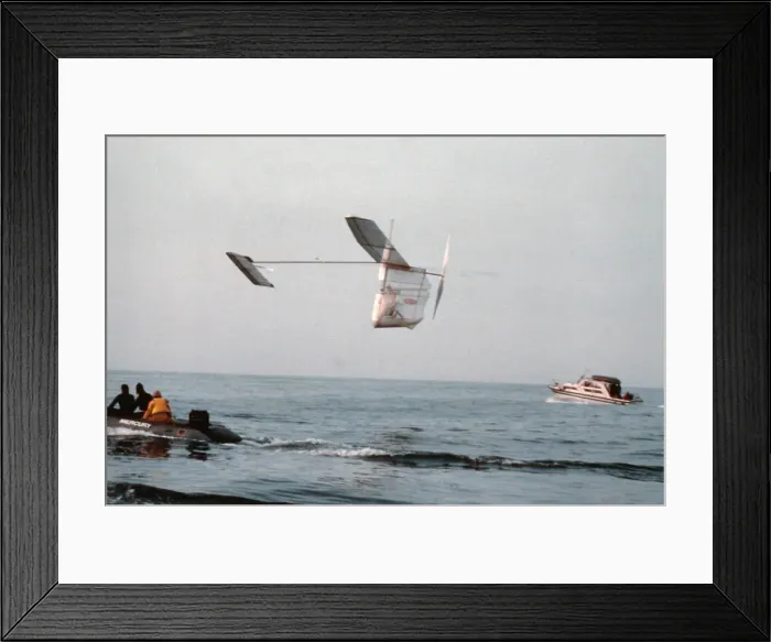 Framed Print : Gossamar Albatross Flying over English Channel Framed Print : Gossamar Albatross Flying over English Channel