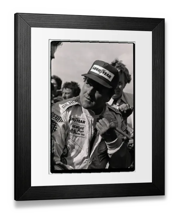 Framed Print : A.J. Foyt Taking After Winning Race Framed Print : A.J. Foyt Taking After Winning Race