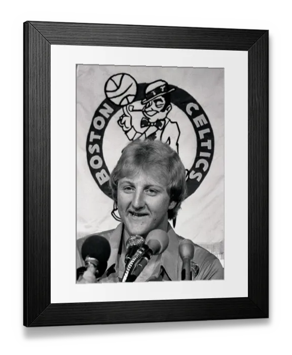 Framed Print : Larry Bird at Press Conference After Professional Signing Framed Print : Larry Bird at Press Conference After Professional Signing