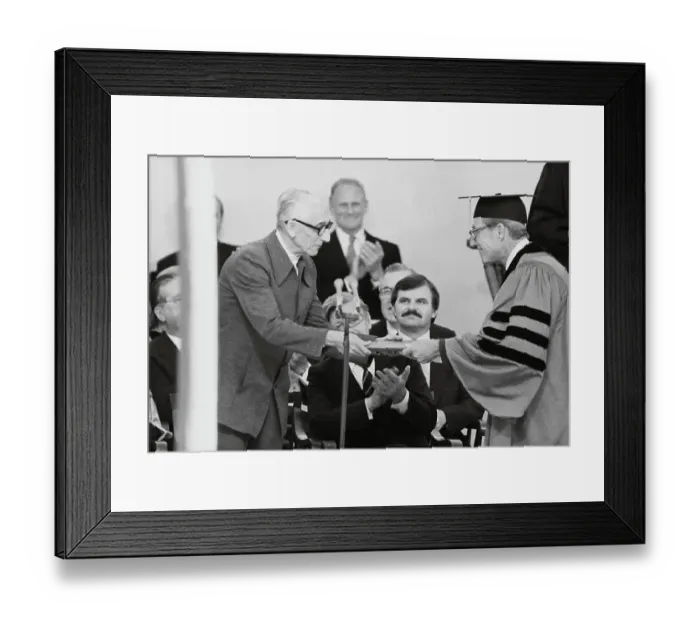 Framed Print : An Honorary Doctor of Science for Jacques-Yves Cousteau Framed Print : An Honorary Doctor of Science for Jacques-Yves Cousteau