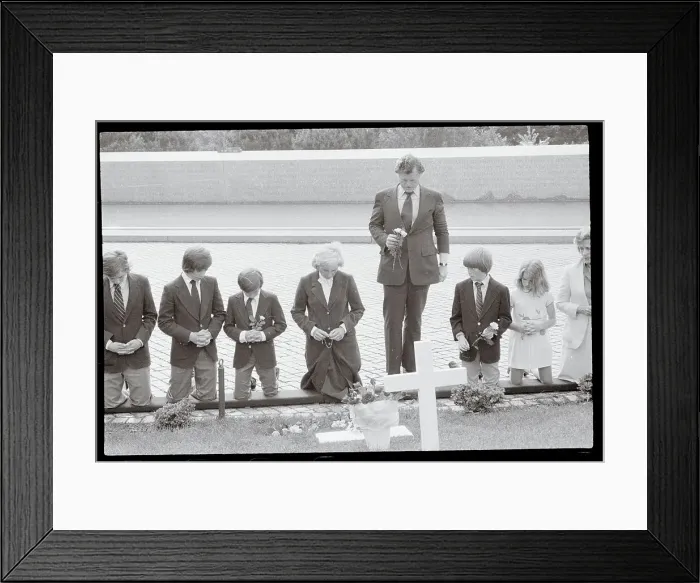 Framed Print : Ethel Kennedy Visiting Husband's Gravesite With Family Members Framed Print : Ethel Kennedy Visiting Husband's Gravesite With Family Members