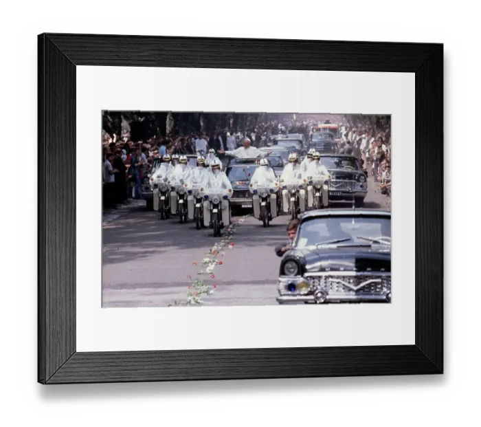 Framed Print : Pope John Paul II's Motorcade Framed Print : Pope John Paul II's Motorcade