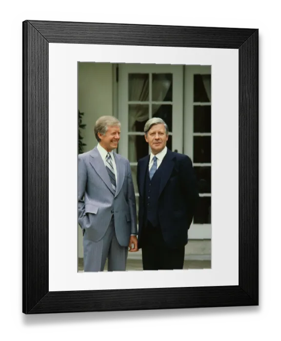 Framed Print : Jimmy Carter and Helmut Schmidt Outside White House Framed Print : Jimmy Carter and Helmut Schmidt Outside White House