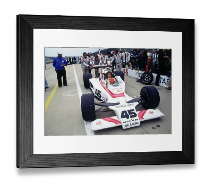 Framed Print : Janet Guthrie Driving Race Car Framed Print : Janet Guthrie Driving Race Car