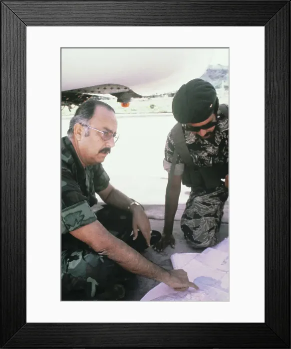 Framed Print : Anastasio Somoza Reading a Map Framed Print : Anastasio Somoza Reading a Map