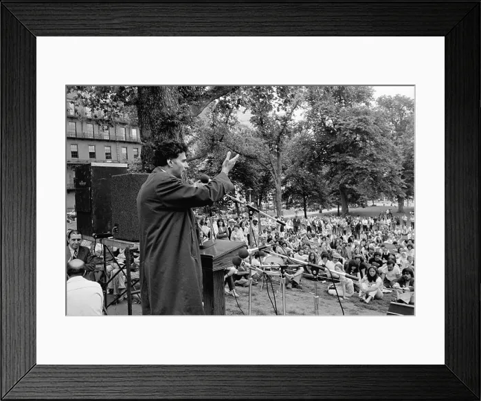 Framed Print : Side View of Ralph Nader Speaking at Rally Framed Print : Side View of Ralph Nader Speaking at Rally