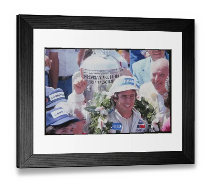 Framed Print : Race Car Driver Rick Mears Smiling After Victory Framed Print : Race Car Driver Rick Mears Smiling After Victory