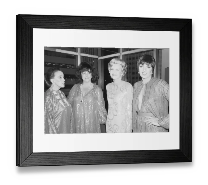 Framed Print : Liza Minnelli and Others Wearing Halston Gowns
