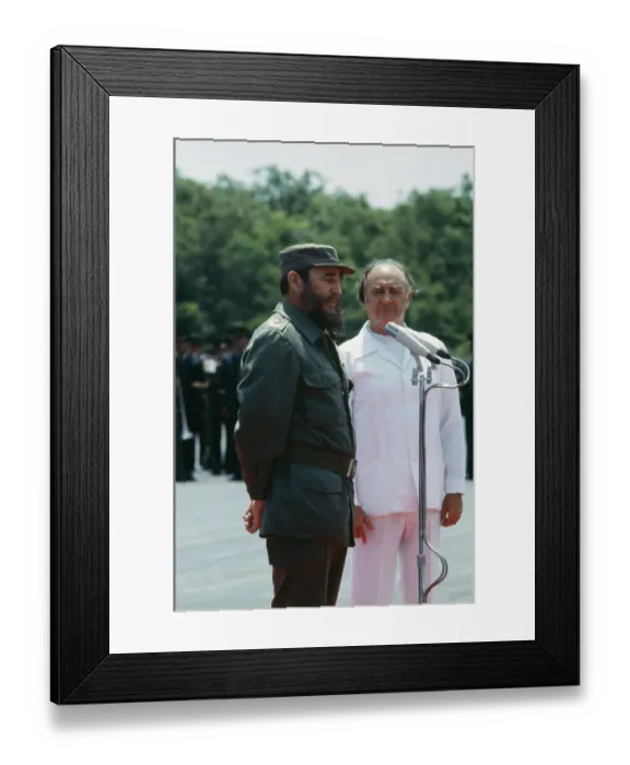 Framed Print : Jose Lopez Portillo And Fidel Castro Framed Print : Jose Lopez Portillo And Fidel Castro