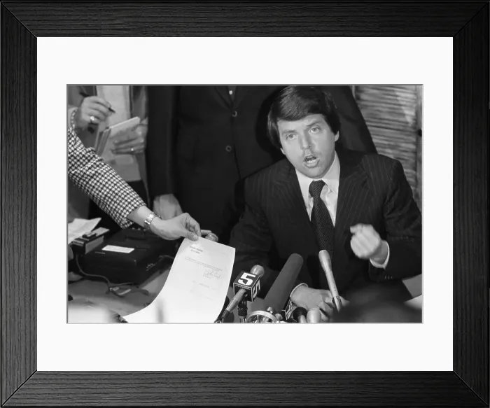 Framed Print : Mike Curb. Taking advantage of Gov. Edmund G Framed Print : Mike Curb. Taking advantage of Gov. Edmund G