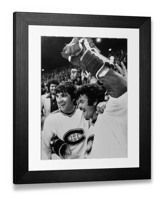 Framed Print : Montreal Ice Hockey Players Celebrate Win Framed Print : Montreal Ice Hockey Players Celebrate Win