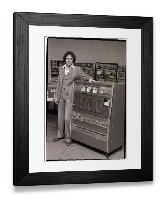 Framed Print : Executive with Cigarette Machine Framed Print : Executive with Cigarette Machine