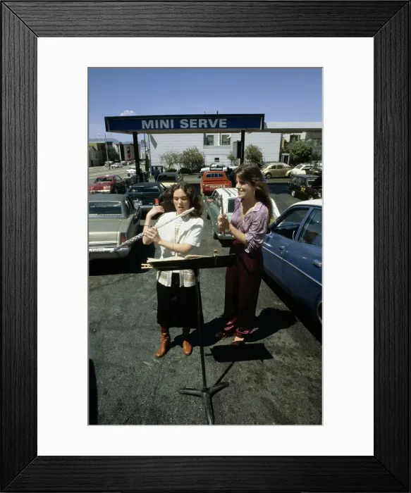 Framed Print : Musicians At Petrol Station Framed Print : Musicians At Petrol Station