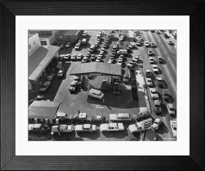 Framed Print : First Day of Gasoline Rationing Framed Print : First Day of Gasoline Rationing
