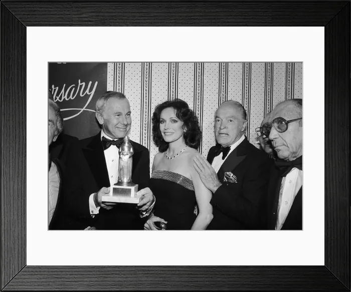 Framed Print : Johnny Carson Holding Friar Award Framed Print : Johnny Carson Holding Friar Award