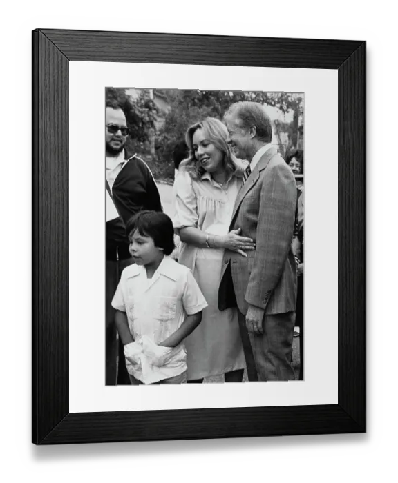Framed Print : US President Carter Hugging Supporter Framed Print : US President Carter Hugging Supporter
