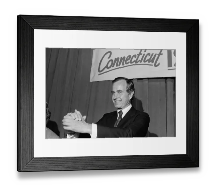 Framed Print : George Bush Clasping His Hands Framed Print : George Bush Clasping His Hands