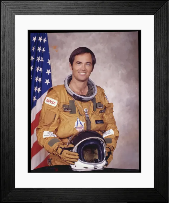 Framed Print : Portrait of Robert Crippen Smiling Framed Print : Portrait of Robert Crippen Smiling