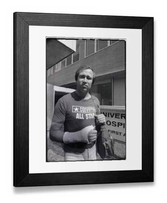 Framed Print : Rich Gossage W / Bandaged Hand @ Hospital Framed Print : Rich Gossage W / Bandaged Hand @ Hospital