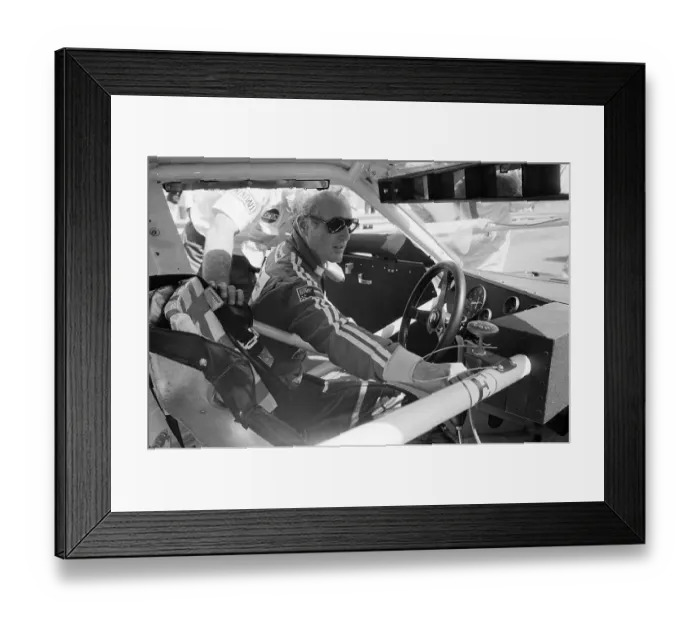 Framed Print : Paul Newman Inside His Race Car Framed Print : Paul Newman Inside His Race Car