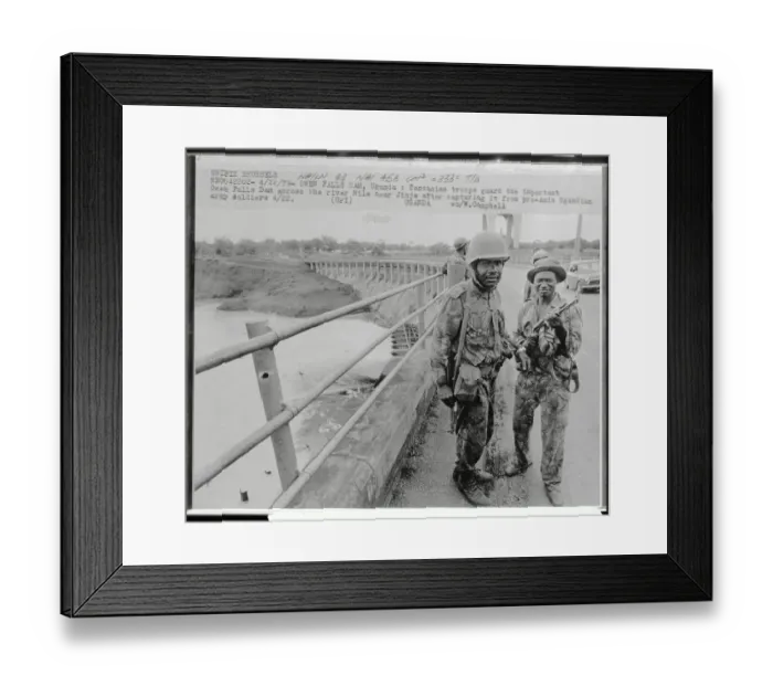 Framed Print : Tanzanian Soldiers Guarding Dam in Uganda Framed Print : Tanzanian Soldiers Guarding Dam in Uganda