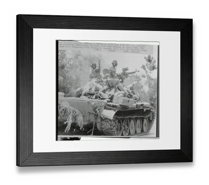Framed Print : Tanzanian Soldiers Riding a Tank Framed Print : Tanzanian Soldiers Riding a Tank