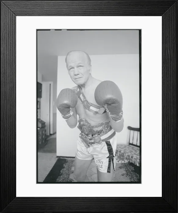 Framed Print : Tony Zale Posing in Boxing Attire Framed Print : Tony Zale Posing in Boxing Attire