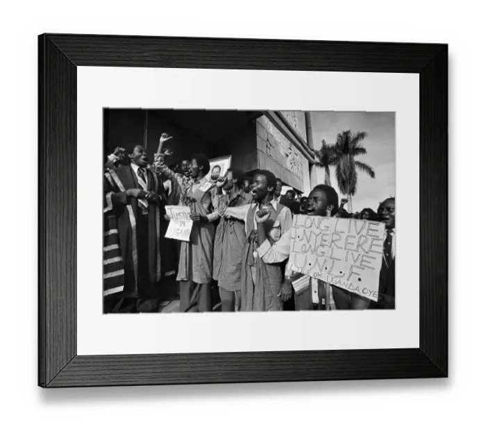 Framed Print : Students Celebrating Successful Coup D'Etat in Uganda Framed Print : Students Celebrating Successful Coup D'Etat in Uganda