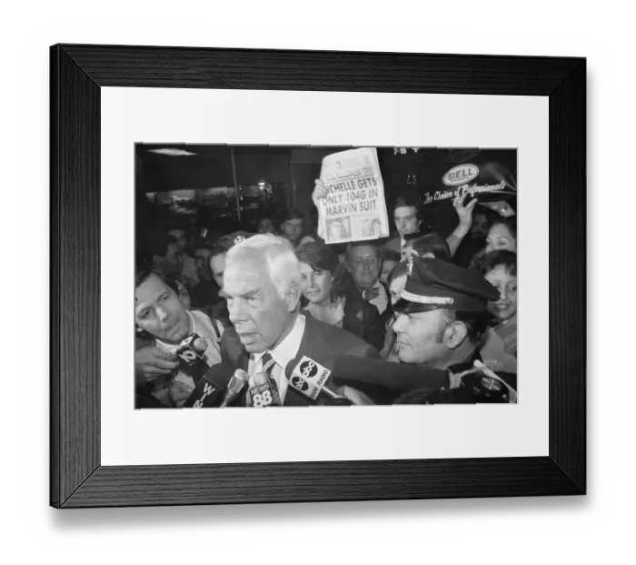 Framed Print : Lee Marvin Addressing Press Framed Print : Lee Marvin Addressing Press