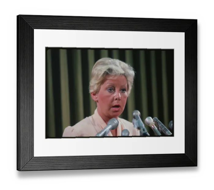 Framed Print : Jane Byrne Speaking into Microphone Framed Print : Jane Byrne Speaking into Microphone