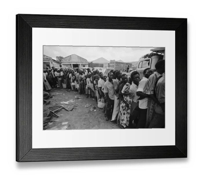 Framed Print : Ugandans Lining up for Food Framed Print : Ugandans Lining up for Food