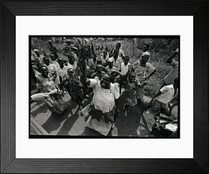 Framed Print : Crowd Celebrating New President in Uganda Framed Print : Crowd Celebrating New President in Uganda