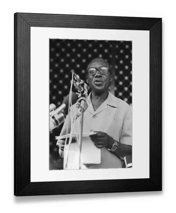 Framed Print : Yusef Lule Speaking at Podium Framed Print : Yusef Lule Speaking at Podium