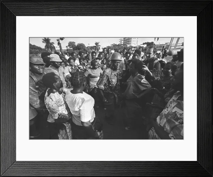 Framed Print : Soldiers and Citizens of Uganda Dancing in the Streets Framed Print : Soldiers and Citizens of Uganda Dancing in the Streets