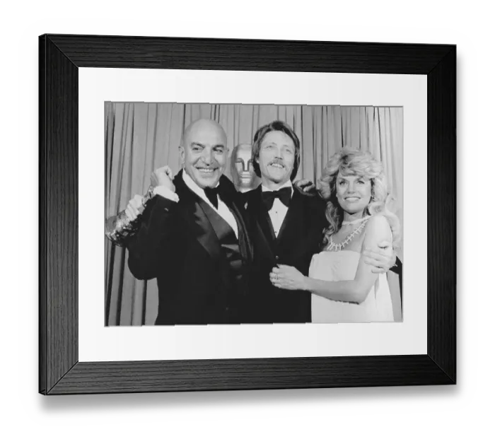 Framed Print : Telly Savalas and Dyan Cannon Congradulating Christopher Walken Framed Print : Telly Savalas and Dyan Cannon Congradulating Christopher Walken