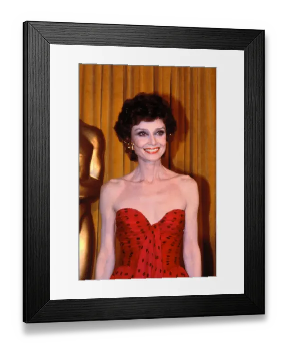 Framed Print : Actress Audrey Hepburn Posing in Red Dress Framed Print : Actress Audrey Hepburn Posing in Red Dress