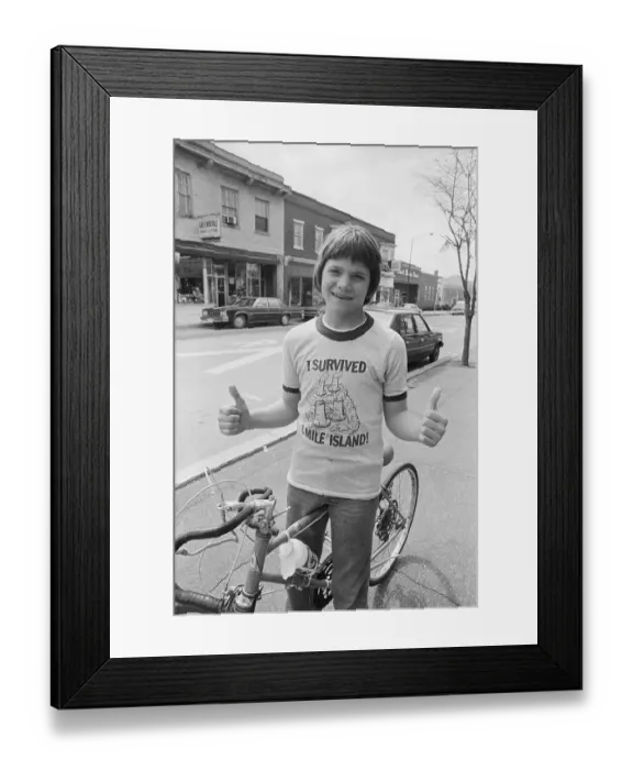Framed Print : Youth Wearing 3 Mile Island T-Shirt Framed Print : Youth Wearing 3 Mile Island T-Shirt