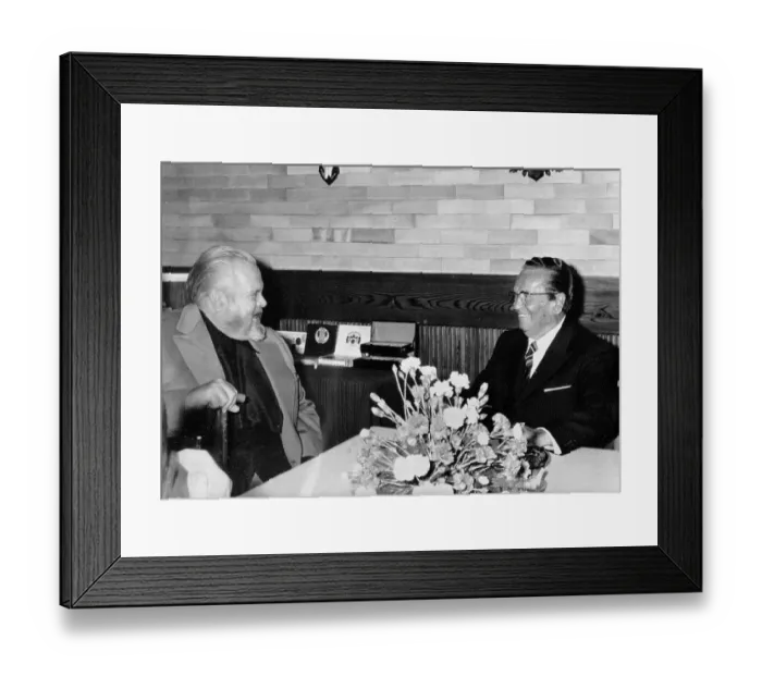Framed Print : Josip Broz Tito Laughing with Actor Orson Welles Framed Print : Josip Broz Tito Laughing with Actor Orson Welles