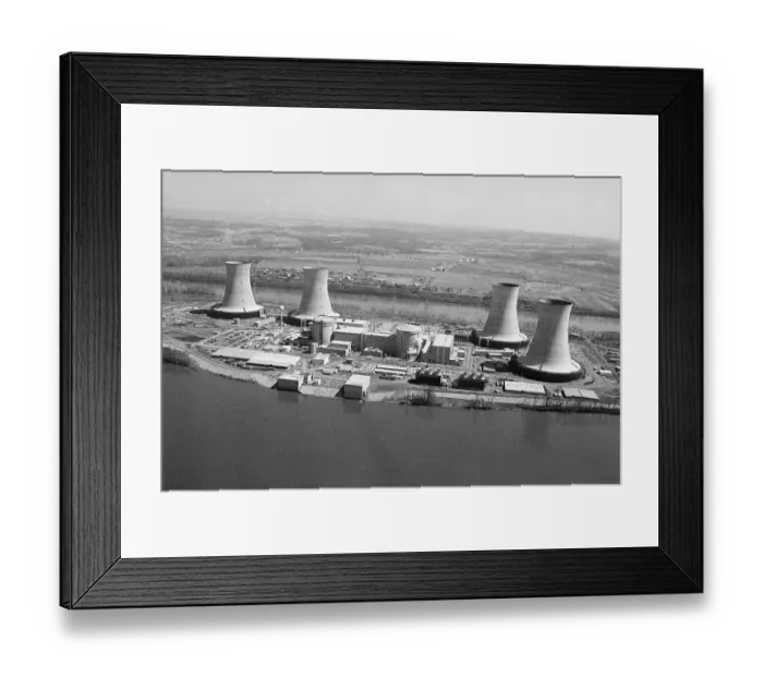 Framed Print : Aerial View Of Three Mile Island Power P Framed Print : Aerial View Of Three Mile Island Power P