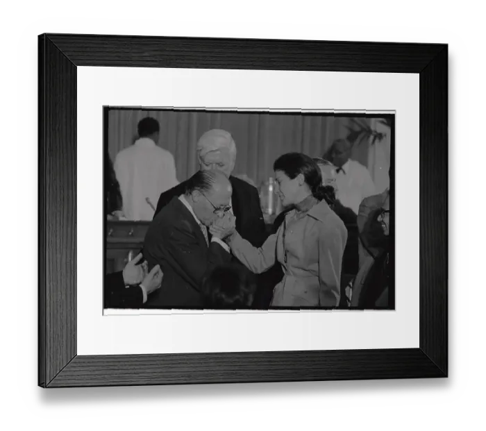 Framed Print : Menachem Begin Kissing Hand of Olympia Snowe Framed Print : Menachem Begin Kissing Hand of Olympia Snowe