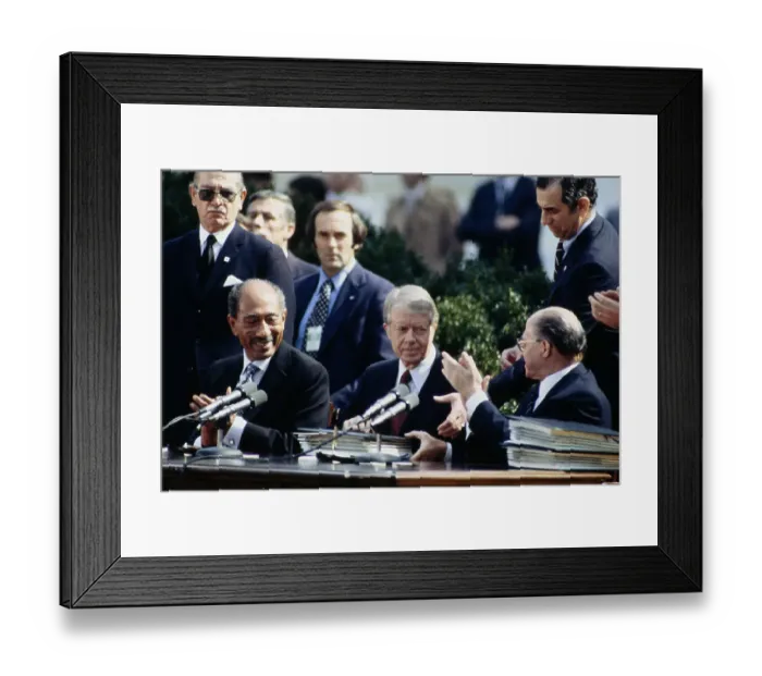 Framed Print : Anwar Sadat, Jimmy Carter, Menachem Begin Framed Print : Anwar Sadat, Jimmy Carter, Menachem Begin
