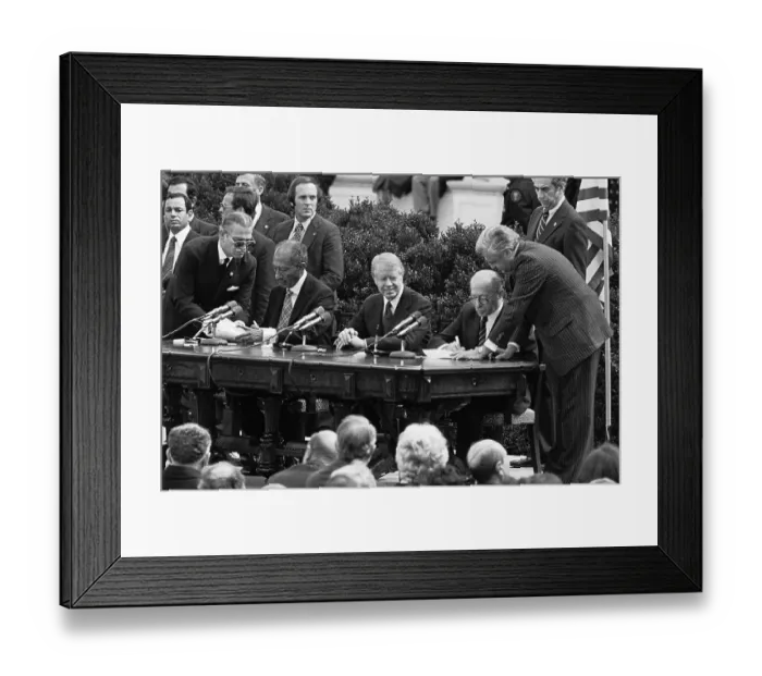 Framed Print : President Carter Watches Signing of Treaty