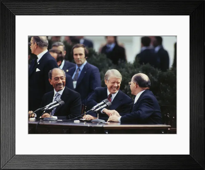Framed Print : President Carter Shaking Hands with Anwar Sadat Framed Print : President Carter Shaking Hands with Anwar Sadat